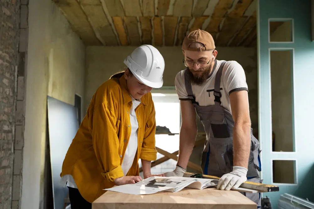 Home remodeling contractors renovating home