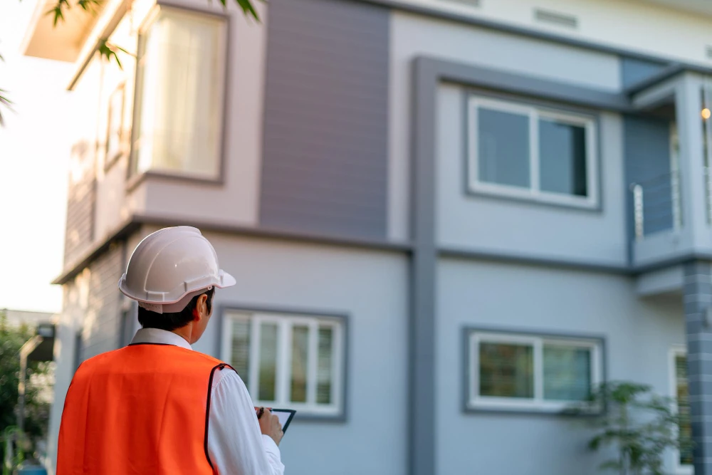 Technician inspecting a property under an annual maintenance contract in Sharjah